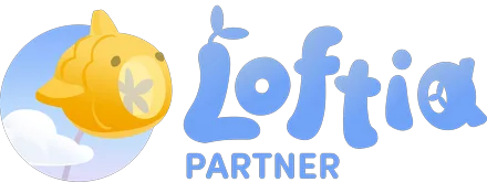 Logo de Loftia, MMO cosy solarpunk